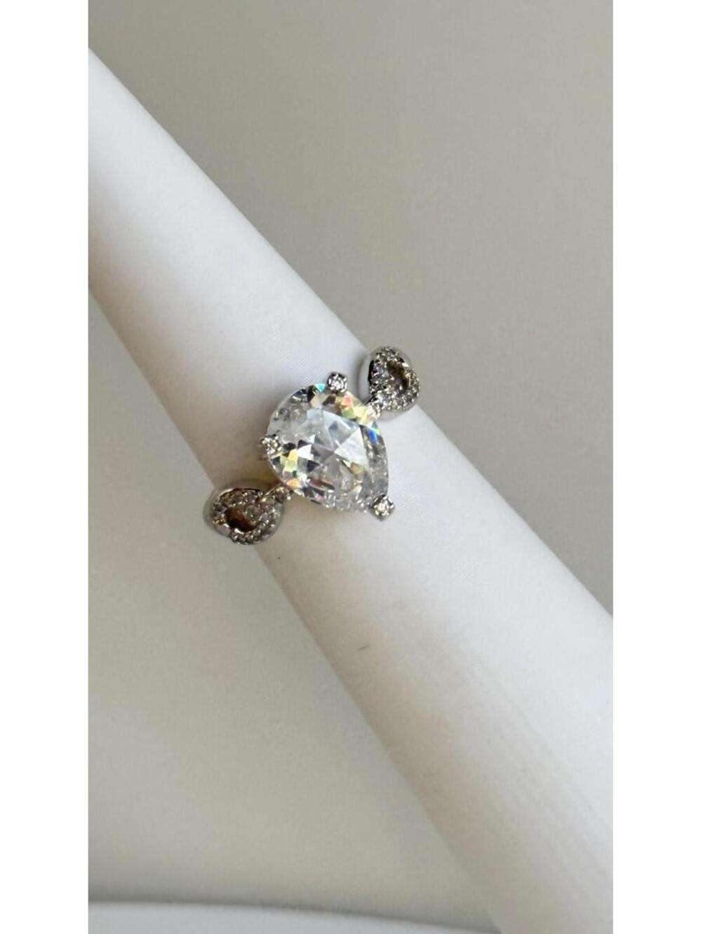 Bomb Party Ring "Eternal Balance" Clear Cz on Rhodium Sz 8